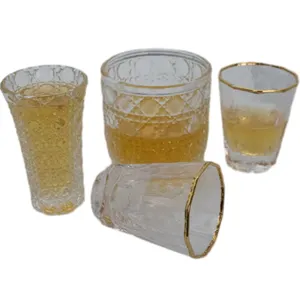 Wholesale 200ml Custom Logo Stemless Highball Drinking Wine Glasses With Gold Rim Glass