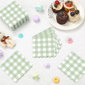 Serviettes en papier jetables à 2 plis imprimées à carreaux écossais, style sac, pour <span class=keywords><strong>restaurants</strong></span> et bars à cocktails, motif classique pour les repas à thème - Product Image 3