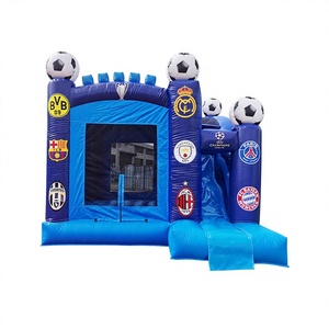 Outdoor commercial bounce <b>house</b> combo jumpers castle soccer themed <b>inflatable</b> bouncer with slide - Product Image 1
