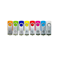 LOGO Brand USB de alta velocidad 2,0 Swivel Pendrive Flash Drive 16GB 32GB 64GB con memoria USB personalizable