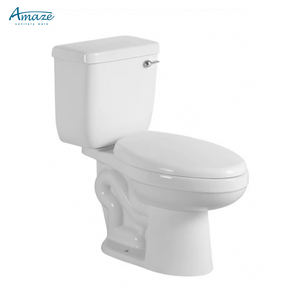 Conjunto Sanitário Moderno e Econômico de Duas Peças com Sifão em S para Banheiro, Vaso Sanitário Alongado de Cerâmica com Sifão, Certificado UPC, para América do Norte - Product Image 3