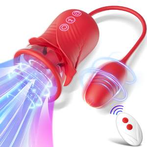3 in 1 klitoris vajina kedi pompa stimülatörü emme dil yalama g-spot vibratör kadınlar titreşimli atlama yumurta ile seks oyuncak gül - Product Image 1