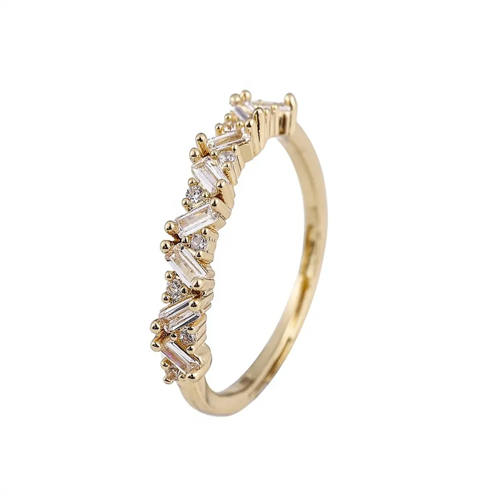 Anelli alla moda serie di lusso tipo <span class=keywords><strong>zircone</strong></span> anelli in lega di diamanti anelli di barretta