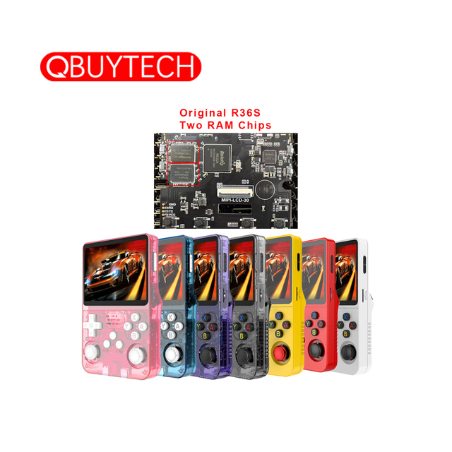 Original Dual Ram Chips R36S Retro Handheld Game Console 3.5 Inch 64GB Portable Pocket Video Game Player R36S Game Console