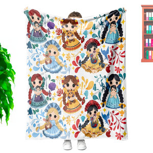 Mantas de franela para bebé, mantas de Jacquard a granel, diseño personalizado al por mayor, Talavera mexicana, princesa latina, Niña - Product Image 3