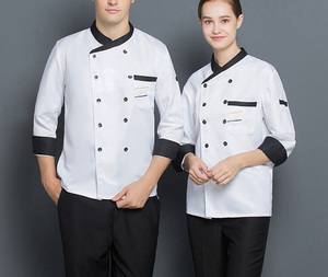 Último diseño Venta caliente chef ropa restaurante Hotel cocina Chef personal ropa de trabajo uniforme abrigo y chaqueta - Product Image 5