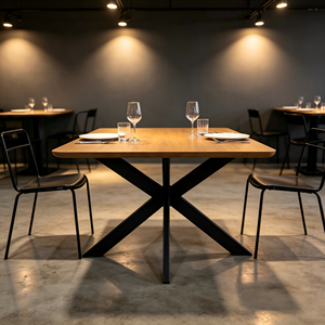 <span class=keywords><strong>Mesa</strong></span> de Comedor Rectangular Moderna y Tradicional de <span class=keywords><strong>Roble</strong></span>, Ecológica, con Superficie de Madera Impermeable, <span class=keywords><strong>Patas</strong></span> de Madera <span class=keywords><strong>Negras</strong></span> en Forma de X, para 4 Personas, para Cocina y Hogar - Product Image 3
