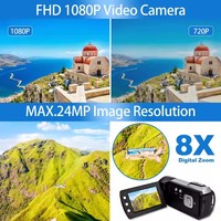 中国 HDV-900 16倍变焦 48MP 60FPS 高清摄像机 高清电池迷你 4k 数码视频相机 适用于观鸟和会议