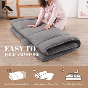 Matelas de sol pliable taille double avec housse amovible <span class=keywords><strong>et</strong></span> lavable, tapis tatami portable enroulable, moderne pour chambre d'enfant ou d'écolier - Product Image 4