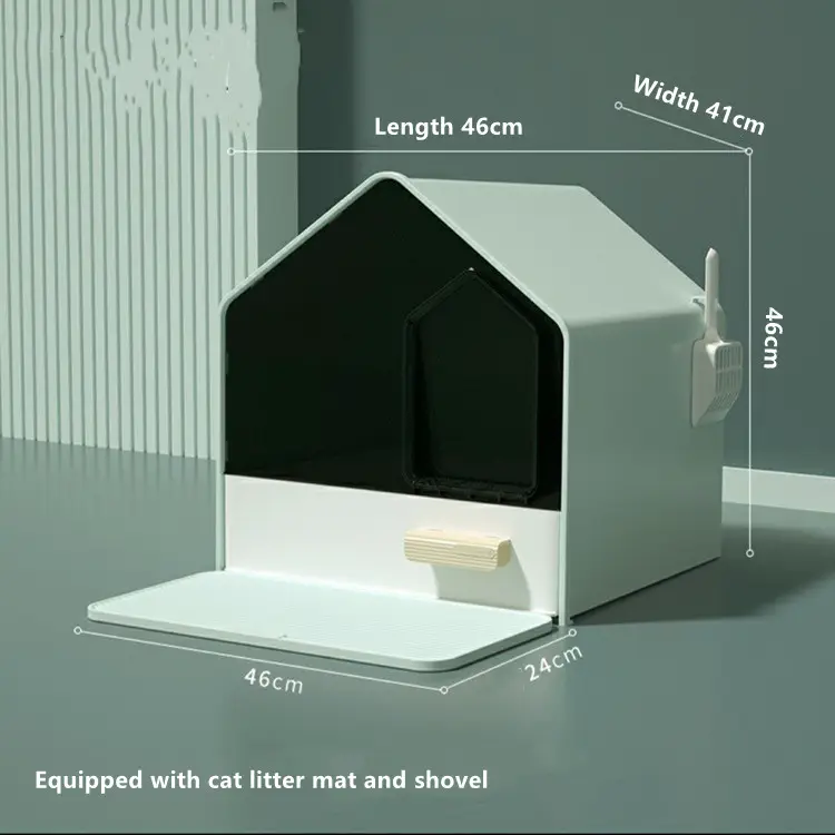 New Design Stock Features Cat Clean Up Full Enclosed Closed Cat Toilet Litter Box