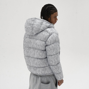 Custom Hooded Puffer Jacket Warm Outdoor Bubble Coat Baggy Fit Winter Men's Shiny Down Jacket - Product Image 4