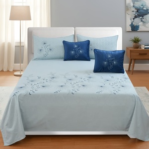 <b>Crown</b> Embroidered <b>King</b> Size Bedsheet Set 90x100 Inch with 2Quilted Embroidery Pillow Covers and 2Holland Embroidered Cushion cov - Product Image 4