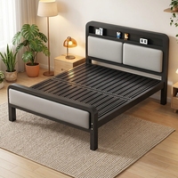 Meubles de chambre à coucher modernes à prix de gros, lits confortables avec cadre en fer, gain de place, durables, avec rangement