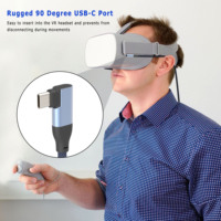 Câble USB C vers USB C à angle droit pour casque VR Oculus Quest Link USB3.2 GEN1 5 Gbps, 5 m