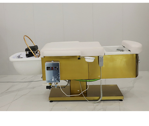 Lit de massage de luxe léger à 3 moteurs, lit de shampooing avec base dorée - Product Image 5