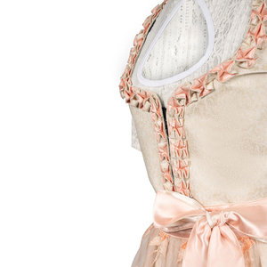 <b>Women</b> Traditional Dirndl <b>Dress</b> Floral Embroidery A-Line Midi Length Criss-Cross Neckline Short Sleeve <b>Vintage</b> Style - Product Image 6