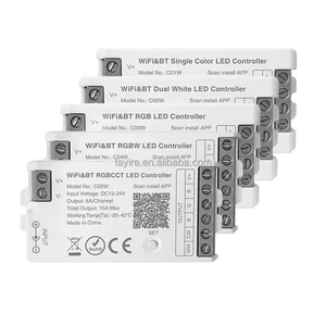 Controlador <span class=keywords><strong>LED</strong></span> Tuya <span class=keywords><strong>WiFi</strong></span> BT 12-24V C01W C02W C03W C04W C05W Alexa Google Home Compatible RGB/RGBW CCT tira <span class=keywords><strong>LED</strong></span> atenuador inteligente - Product Image 1