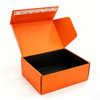Emballage d'expédition pliable en carton ondulé personnalisé avec bande détachable, imprimé, auto-adhésif, boîte cadeau avec logo