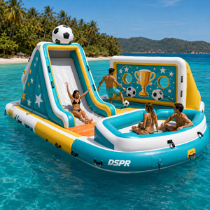 Plateforme flottante gonflable pour le football nautique, grande île aquatique ronde pour les loisirs en mer et les divertissements en plein air - Product Image 4
