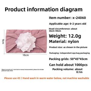 Bandeau pour bébé doux à fleurs de style européen américain Bandeau confortable de couleur unie pour enfants Accessoire mignon pour bébé - Product Image 3