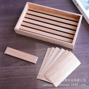 Boîte à cigares rectangulaire en bois de style japonais, humidor anti-humidité avec coupe-cigares pour utilisation sur table - Product Image 3