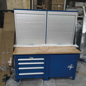 Banc d'atelier <span class=keywords><strong>en</strong></span> <span class=keywords><strong>bois</strong></span> robuste sans boulons avec grand tiroir, banc de travail de garage à vendre - Product Image 4