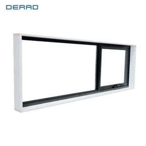 Individuación blanco negro personalizado de alta calidad marco de aluminio toldo ventana con enrollador de cadena de vidrio templado