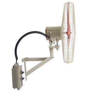 Ventilateur axial industriel FB-500 20 pouces avec pales en plastique rouge, montage mural, électrique, avec commande par bouton - Product Image 2