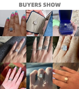 Tianyu <span class=keywords><strong>3ct</strong></span> Radiant Crushed Ice Cut <span class=keywords><strong>Moissanite</strong></span> Ringen Zilver Sterling 925 18k Witgouden Vergulde Fijne Sieraden <span class=keywords><strong>Moissanite</strong></span> Ring - Product Image 6