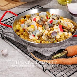 Venta al por mayor profesional coreano de acero inoxidable 20cm Paella Pan ecológico Cocina de Inducción para español Mariscos Pasta Paella - Product Image 3