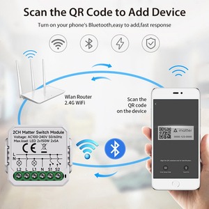 Módulo de Interruptor WiFi Matter de 1/2/3 Gangs, Relé Inteligente para Automatización del Hogar, Compatible con Homekit, <span class=keywords><strong>SmartThings</strong></span>, Alexa y <span class=keywords><strong>Google</strong></span> <span class=keywords><strong>Home</strong></span> - Product Image 3