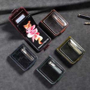 Pour <span class=keywords><strong>Samsung</strong></span> Portefeuille en cuir avec support Fonction Fente pour carte Fermeture éclair Téléphone étui pour <span class=keywords><strong>Samsung</strong></span> Galaxy Z <span class=keywords><strong>Flip3</strong></span> 4 - Product Image 4