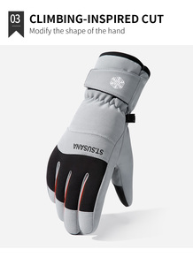 Gants <span class=keywords><strong>de</strong></span> <span class=keywords><strong>ski</strong></span> <span class=keywords><strong>de</strong></span> snowboard d'hiver imperméables pour homme unisexe à écran tactile chaud personnalisé pour femmes - Product Image 5