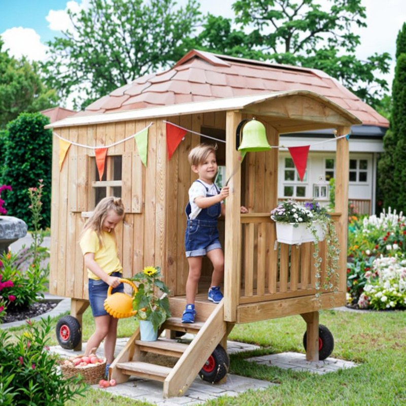 Montessori Outdoor Wooden Playhouse Preschool Backyard