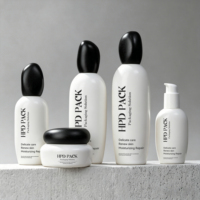 Emballages de luxe personnalisés pour soins de la peau, flacons en verre borosilicate pour crème, contenants de 30 ml, 50 ml, 100 ml, 120 ml, forme cylindrique, bouchon compte-gouttes