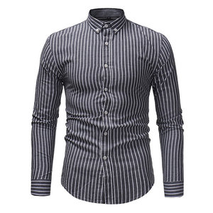 เสื้อเชิ้ตผู้ชายทรงเข้ารูป ปี 2019 ติดกระดุม แขนยาว ลายทาง ผ้าฝ้าย ใส่ได้ทั้งแบบลำลองและเป็นทางการ สำหรับฤดูร้อน มีไซส์ใหญ่พิเศษ ถึงไซส์ 6XL - Product Image 6