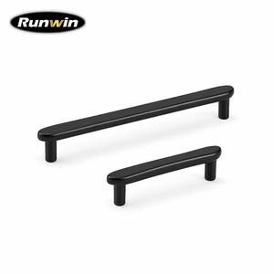 Tirador Moderno Delgado y Plano de Aleación de Aluminio Negro Mate de 96/128mm para Muebles de Cocina, Cajones, Cómodas, Dormitorios y Baños - Directo de Fábrica OEM - Product Image 1