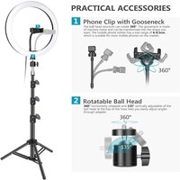 Anillo de luz LED de 10 pulgadas al por mayor, iluminación de relleno de estudio para Selfie de Vídeo fotográfico para soporte de teléfono móvil, transmisión en vivo con soporte