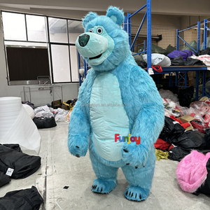 Costume da Mascotte Gonfiabile <span class=keywords><strong>Orso</strong></span> <span class=keywords><strong>Masha</strong></span> Azzurro 2/2,6m, Peluche per Adulti, Cosplay Anime Personalizzato, Mascotte Animale per Carnevale - Product Image 3