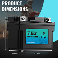 Batterie LiFePO4 12V à décharge rapide pour vélos électriques/trottinettes, protection BMS intelligente, démarrage rapide, 1500 cycles, -20-60°C