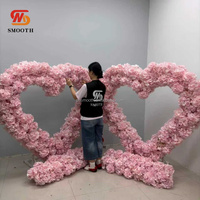 Arrangement de fleurs artificielles personnalisées en usine, hydrangeas, arche de fleurs en forme de cœur pour la décoration de mariage, la Saint-Valentin