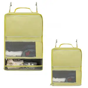 Multifunctional Canvas Underwear Tidy Clean Tools Hanging Bags with Mesh bags and doors