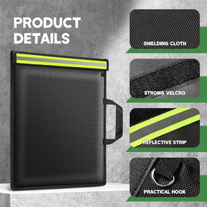 4 pièces de pochettes Faraday anti-RFID avec bande réfléchissante, bloqueur de signal anti-traçage pour clés de voiture et étuis de téléphone - Product Image 2