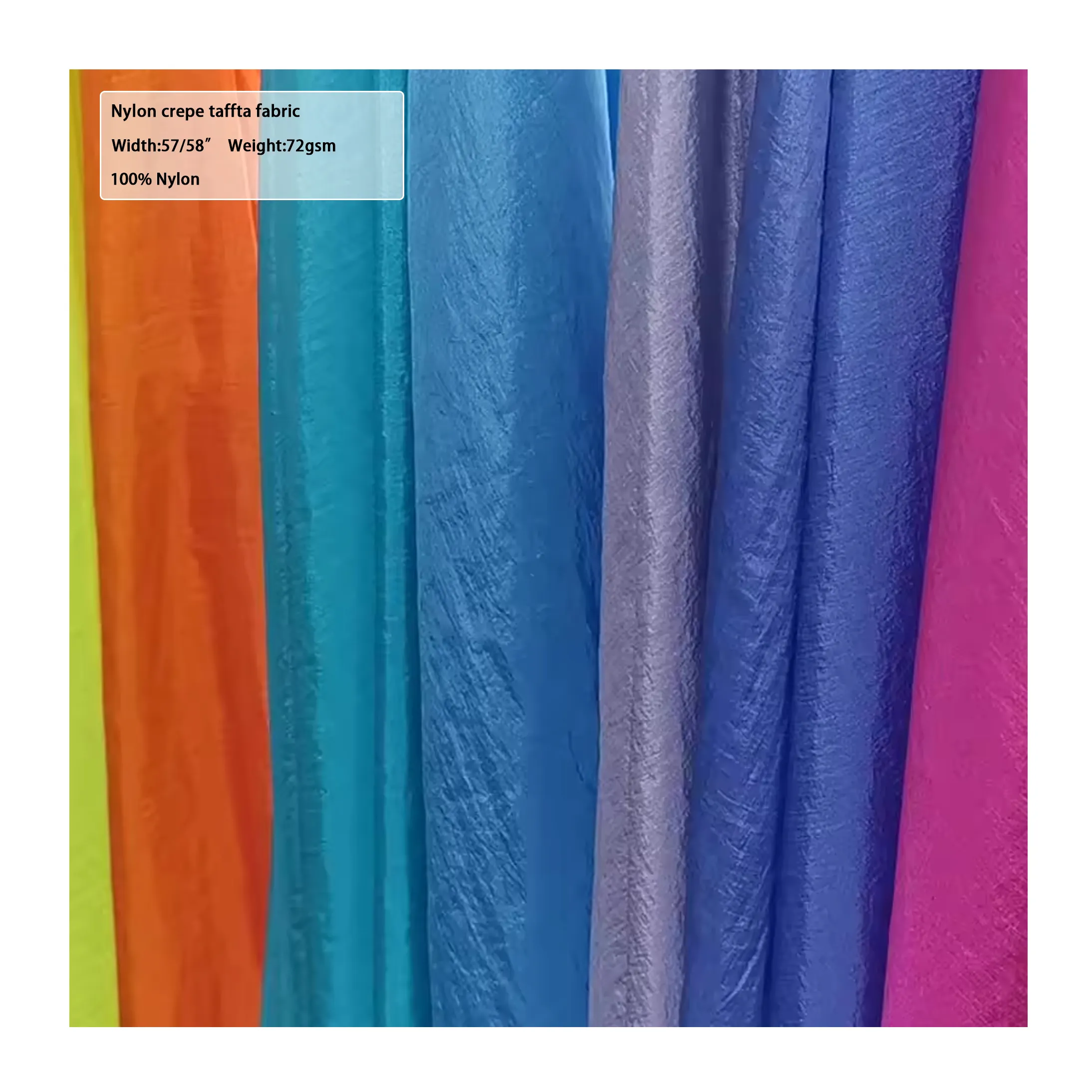 YiBi factory Wholesale woven waterproof bright ripstop taffeta fabric nylon crepe fabric for outdoor