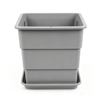 Pots à fleurs carrés en PP légers et durables avec trou de drainage, utilisation intérieure/extérieure, design moderne minimaliste, lot de 21,19 L