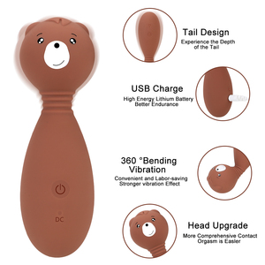 Miễn Phí Tùy Chỉnh Box - 12 Tốc Độ 360 Độ Xoay Rung Dương Vật Giả Âm Vật Kích Thích G Tại Chỗ Vibrator Quan Hệ Tình Dục Đồ Chơi Dễ Thương Gấu - Product Image 3