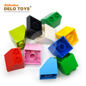 DELO TOYS (11 Warna) Mainan Konstruksi DIY untuk Anak-Anak, Balok Bangunan Plastik ABS 1x2, Balok Acak 1*2 Bevel (JC014) - Product Image 1