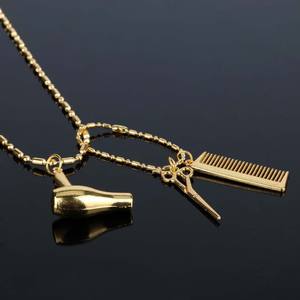 Moda saç kesme aletleri kolye saç berber kolye tarak ve makas kolye kolye erkekler kadınlar için - Product Image 2