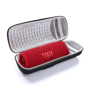 Hard Travel Case Replacement For JBL Charge 4 / JBL Charge 5 Waterproof Wireless Speaker Outside Black And Inside Gray