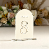 Numéros de table en miroir doré, décoration de mariage, numéros de table de mariage, signalisation en lettres 3D découpées au laser argentées et blanches